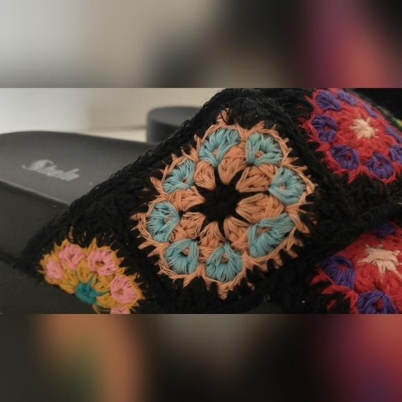 Y2K 90's Chunky Platform Floral Crochet Retro Vintage Sandals. Size 6 - Picture 8 of 10